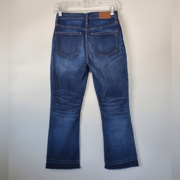 Madewell Cali Demi Boot Patch Pocket Crop Flare Jeans Size 25 - Picture 3 of 8
